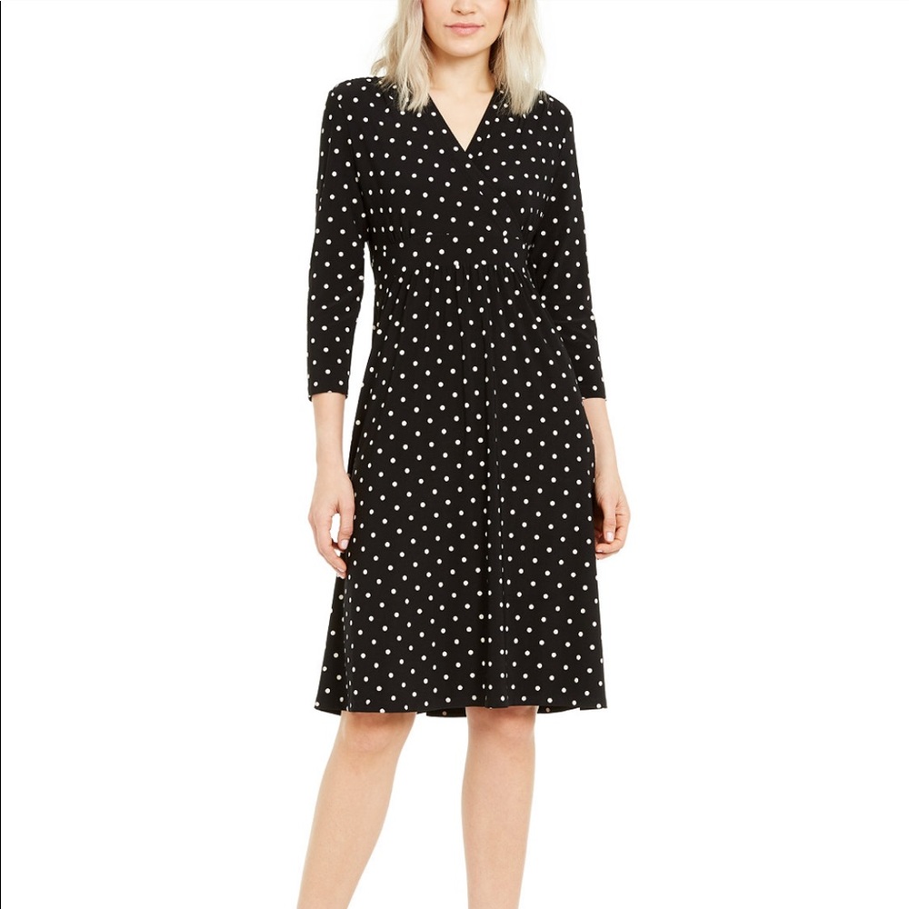 Anne Klein polka dot midi dress